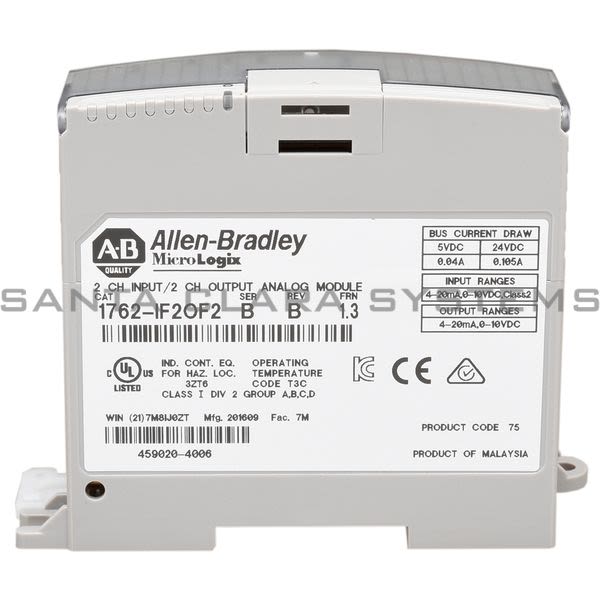 Allen Bradley 1762-IF2OF2  Analog Module 4-Channel | MicroLogix Product Image
