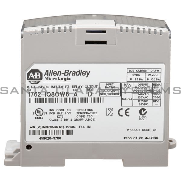 Allen Bradley 1762-IQ8OW6  Digital I/O Combination Module | MicroLogix Product Image