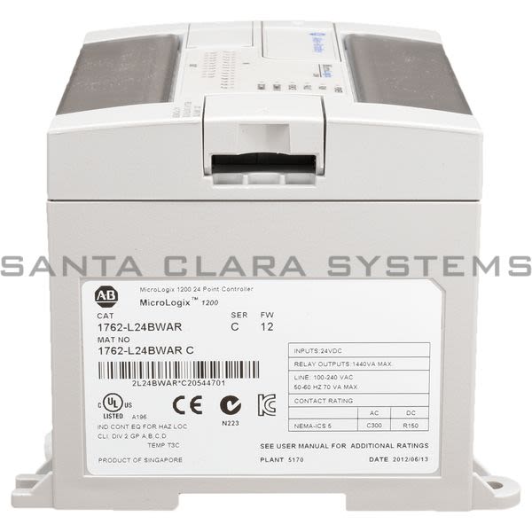 Allen Bradley 1762-L24BWAR Controller | MicroLogix 1200 Product Image