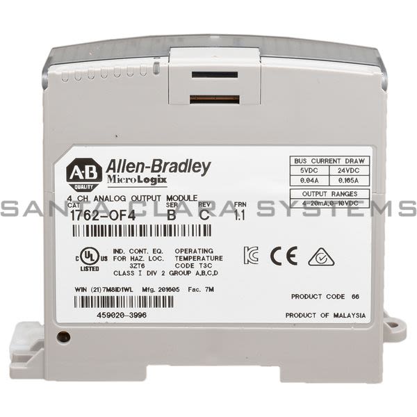 Allen Bradley 1762-OF4 4-Channel Analog Output Module | MicroLogix Product Image