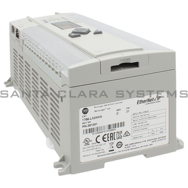 Allen Bradley 1766-L32AWA 32 PT ML1400 AC In/Relay Out Product Image