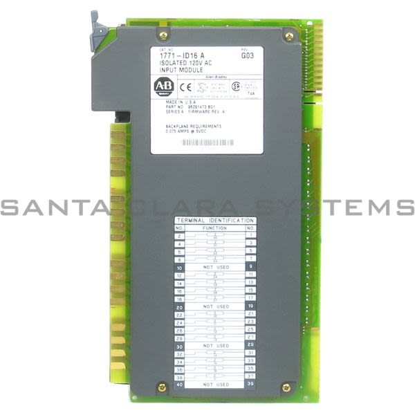 Allen Bradley 1771-ID16 Isolated Input Module | PLC-5 120V AC Product Image