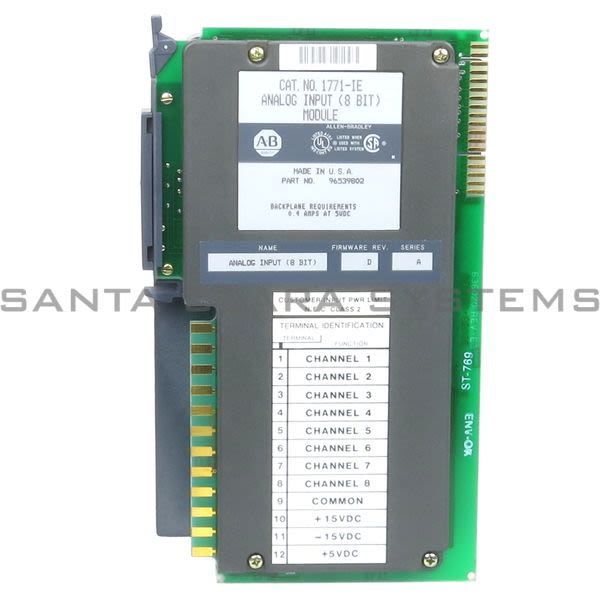 Allen Bradley 1771-IE01 Input Module Analog 8 Bit 8 Single-Ended Product Image