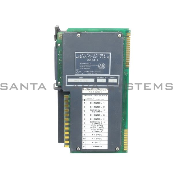 Allen Bradley 1771-OF01  Analog Output. 1-5V Configurable From Any Base Module Product Image