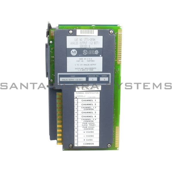 Allen Bradley 1771-OF04  Analog Output Module. 0 to 10 V Configurable From Any Base Module Product Image