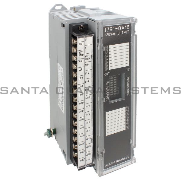 Allen Bradley 1791-0A16 Block I/O, 120V AC, 16 Point Module (16 Output) Product Image