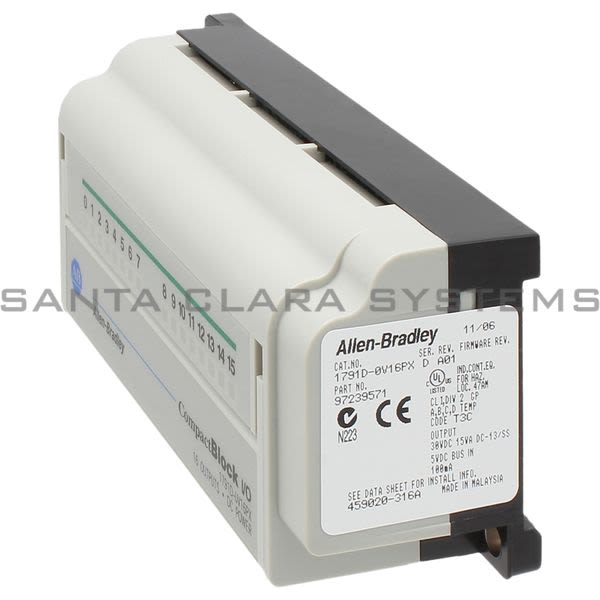 Allen Bradley 1791D-0V16PX 24 VDC Compactblock I/O Expansion, 16 Out Sink Product Image