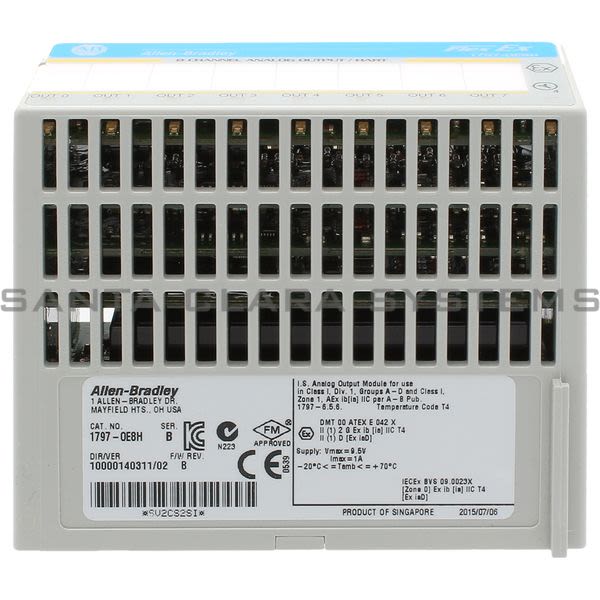 Allen Bradley 1797-OE8H 1797-OE8H: EX Hart Analog Output Module, 13 Bit, 8PT., S.E. Product Image
