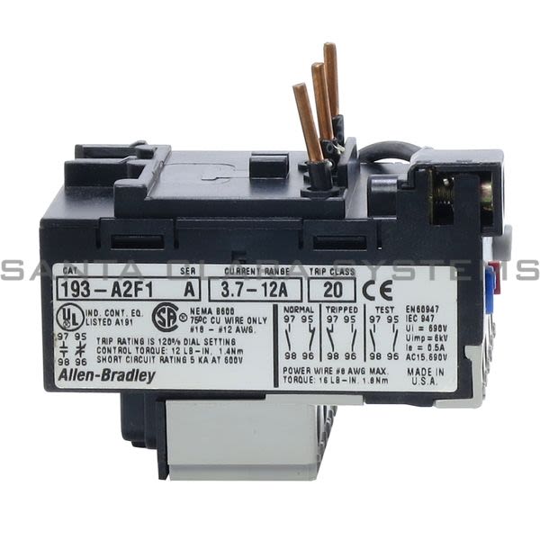 Allen Bradley 193-A2F1 Overload Relay Product Image
