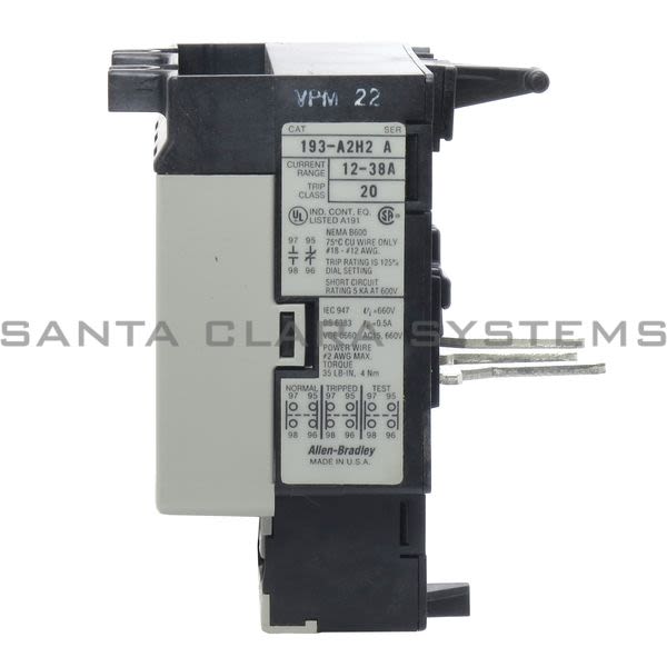 Allen Bradley 193-A2H2 Overload Relay Product Image