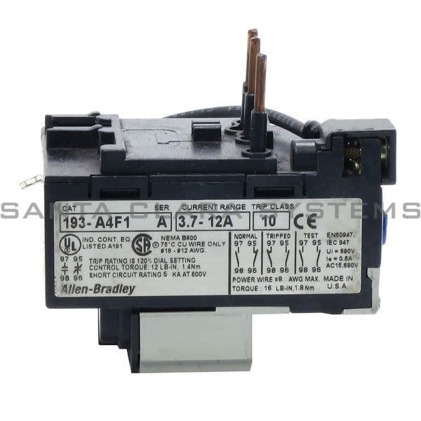 Allen Bradley 193-A4F1 Overload Relay Product Image