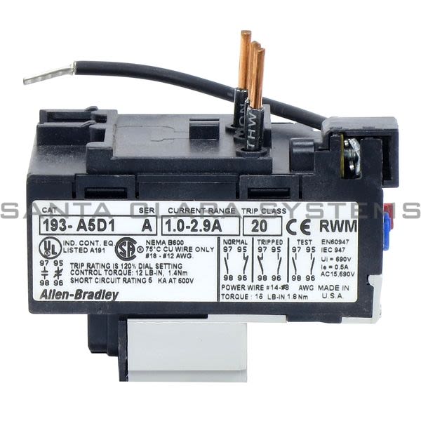 Allen Bradley 193-A5D1 Overload Relay Product Image