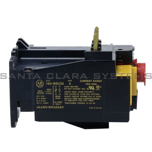 Allen Bradley 193-BSC20 Overload Relay Product Image