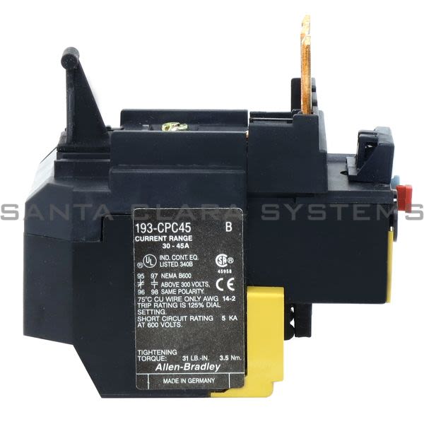 Allen Bradley 193-CPC45 Overload Relay Product Image