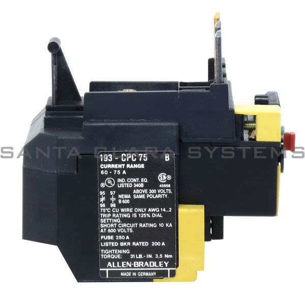 Allen Bradley 193-CPC75 Overload Relay Product Image