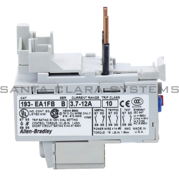 Allen Bradley 193-EA1FB Overload Relay Product Image