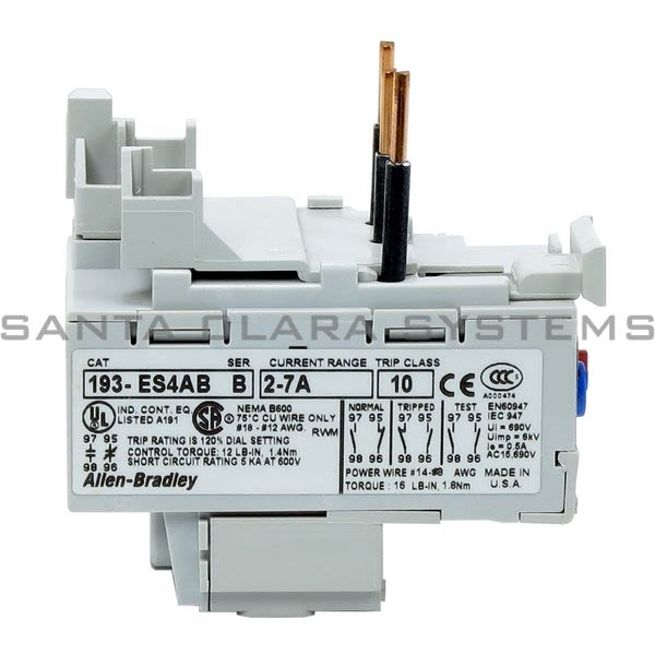Allen Bradley 193-ES4AB Overload Relay Current Range: 2-7A Product Image