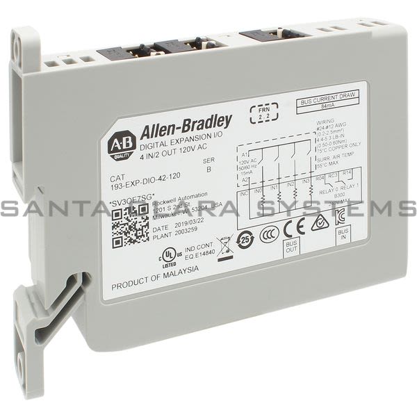 Allen Bradley 193-EXP-DIO-42-120 Digital Expansion Module | 120VAC Product Image