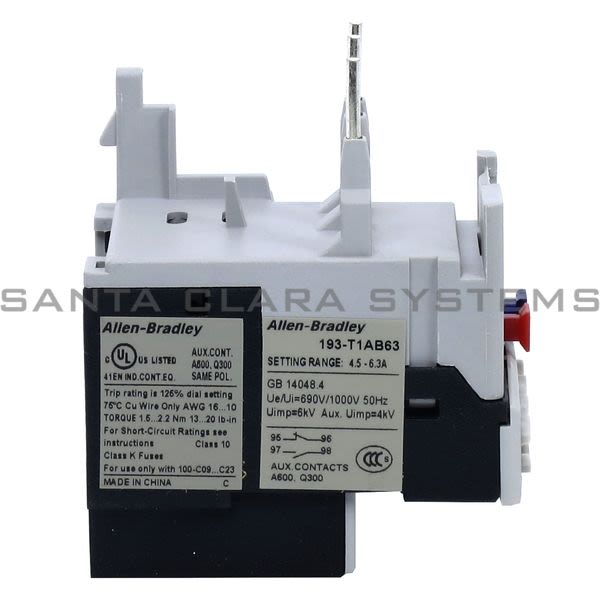 Allen Bradley 193-T1AB63 Thermal Overload Relay Product Image