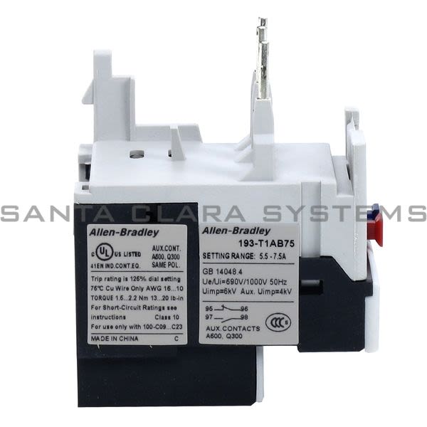 Allen Bradley 193-T1AB75 Thermal Overload Relay Product Image