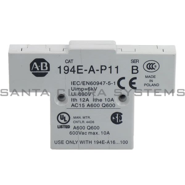 Allen Bradley 194E-A-P11 Auxiliary Contact Block Product Image