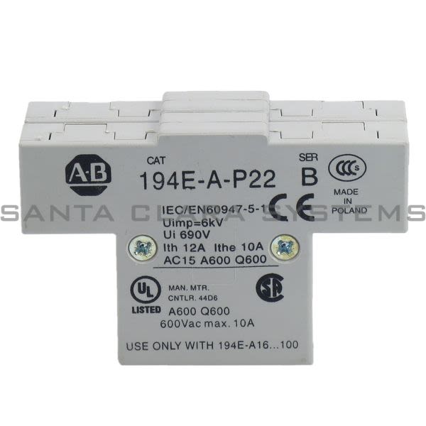 Allen Bradley 194E-A-P22 Contact Block Product Image