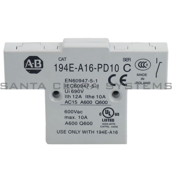 Allen Bradley 194E-A16-PD10 Contact Block Product Image