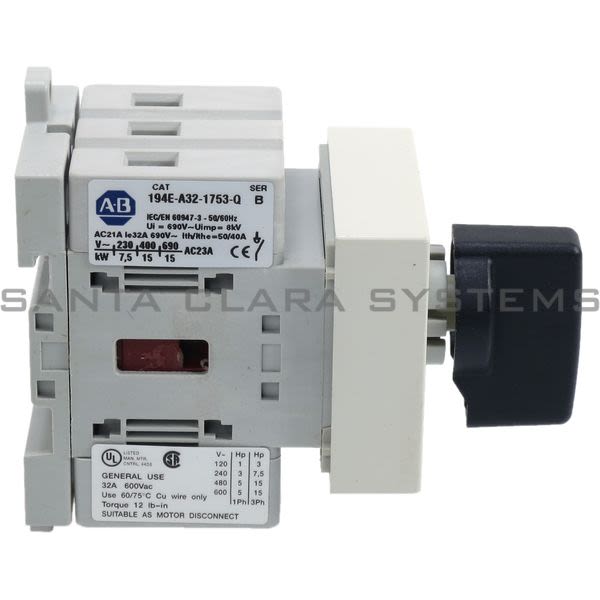 Allen Bradley 194E-A32-1753-Q Load Switch Product Image