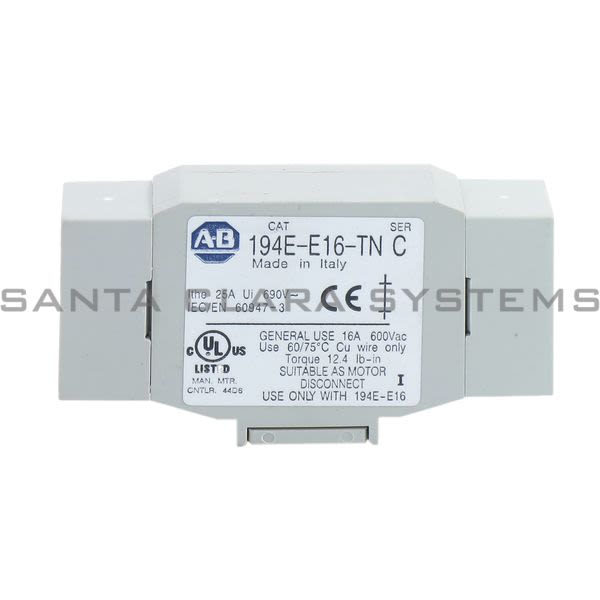 Allen Bradley 194E-E16-TN Neutral Terminal Product Image