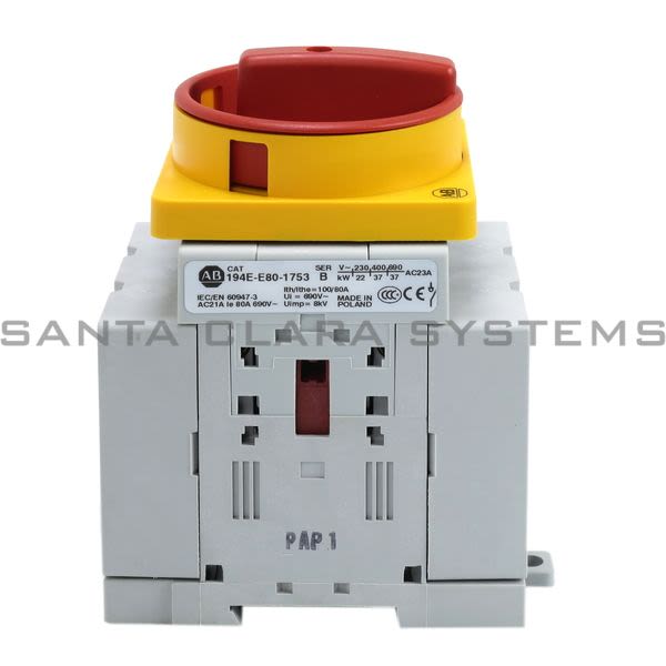Allen Bradley 194E-E80-1753-6N MaIn/ Emerg. Switch Product Image
