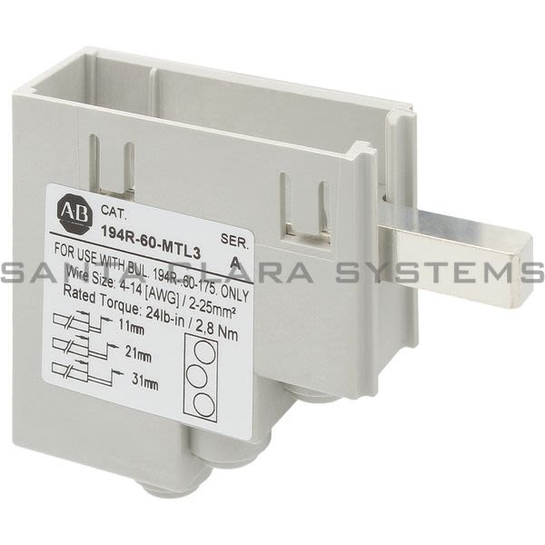 Allen Bradley 194R-60-MTL3 Disconnect Switch Lug Kit Product Image
