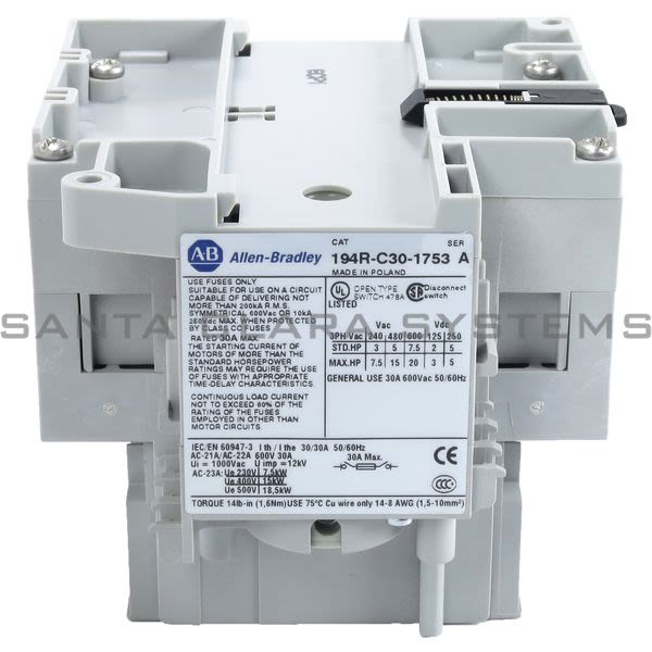 Allen Bradley 194R-C30-1753 Disconnect Product Image