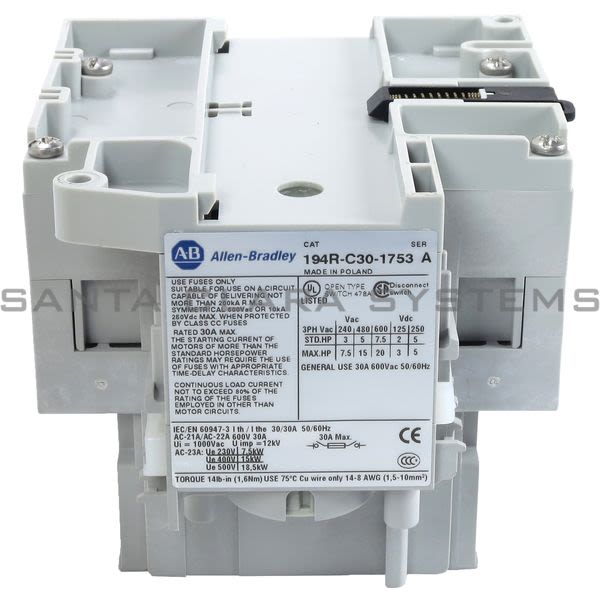 Allen Bradley 194R-C30-1753-PYS1 Disconnect Switch Kit Product Image