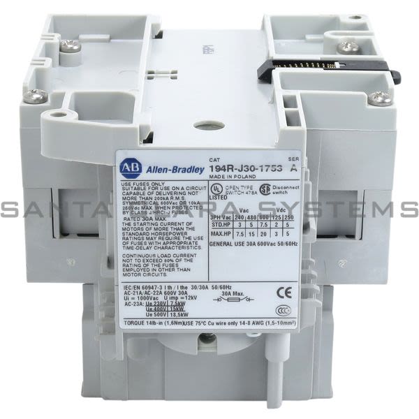 Allen Bradley 194R-J30-1753 Disconnect Switch Product Image