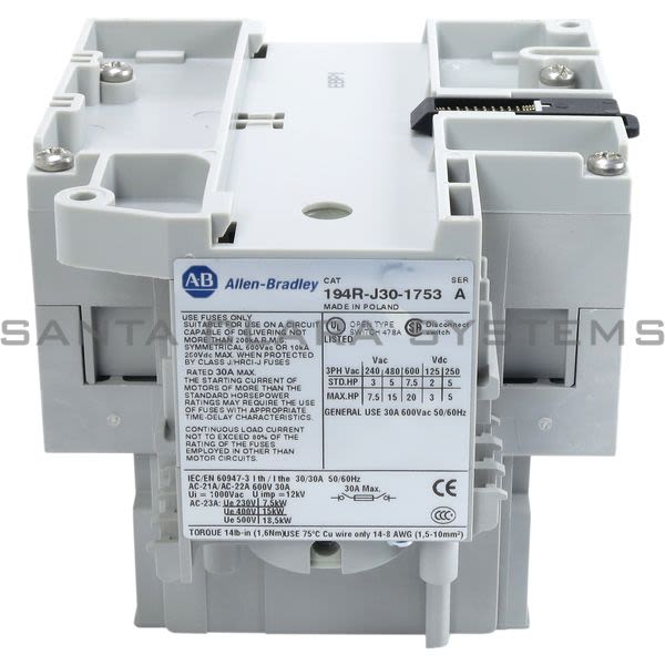 Allen Bradley 194R-J30-1753-PYS1 Disconnect Switch Kit Product Image