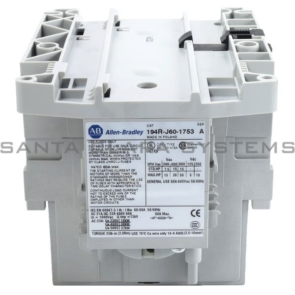 Allen Bradley 194R-J60-1753 Disconnect Switch Product Image