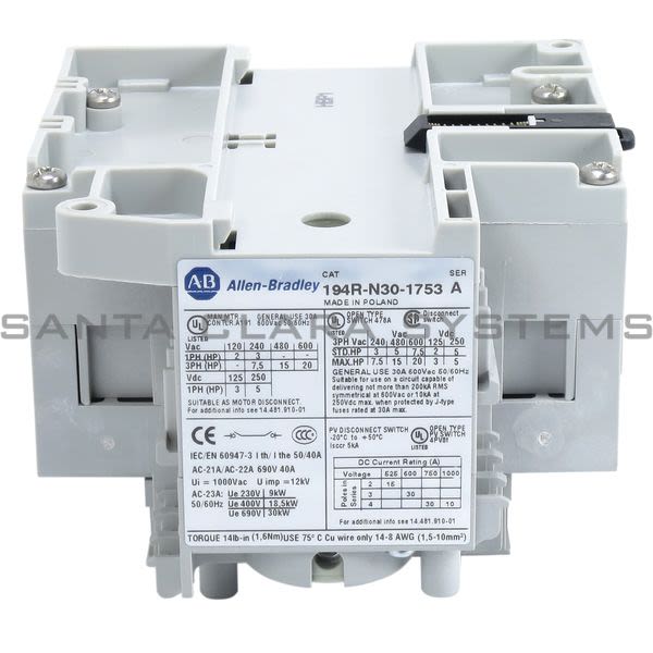 Allen Bradley 194R-N30-1753 Disconnect Switch Product Image