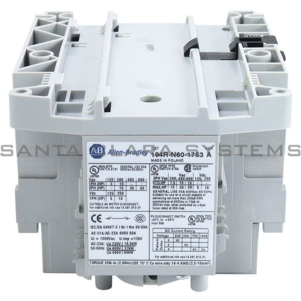 Allen Bradley 194R-N60-1753 Disconnect Switch Product Image