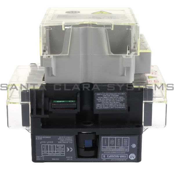Allen Bradley 194R-NA200P3 IEC Disconnect, BS88 Fused, 32A, Open Style Product Image