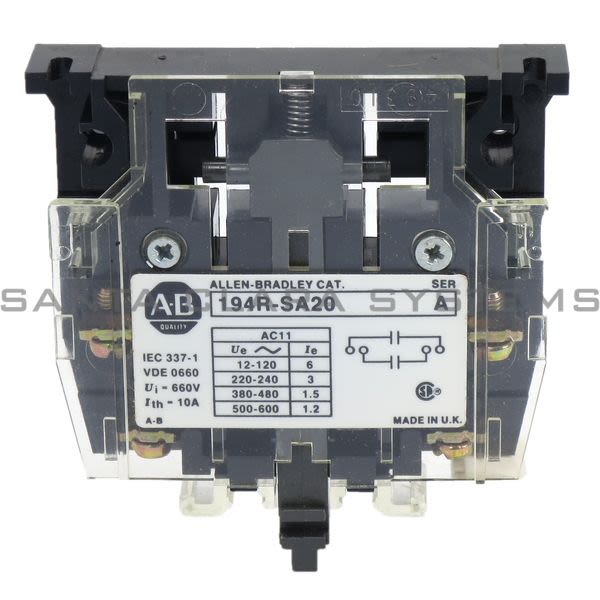 Allen Bradley 194R-SA20 Auxiliary Contact Product Image