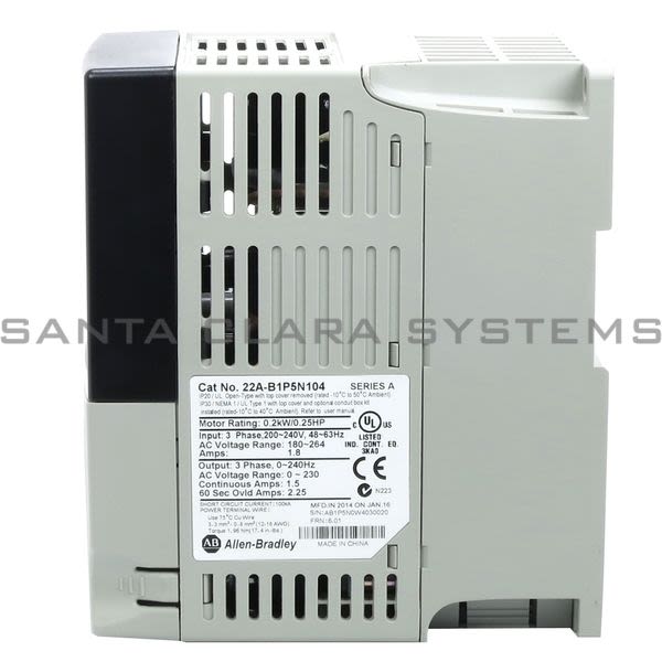 Allen Bradley 22A-B1P5N104 PowerFlex 4 AC Drive Product Image