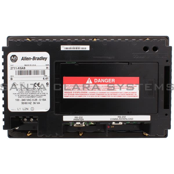 Allen Bradley 2711-K5A9 Operator Interface PanelView RS-232 DH-485&RS-232 Product Image