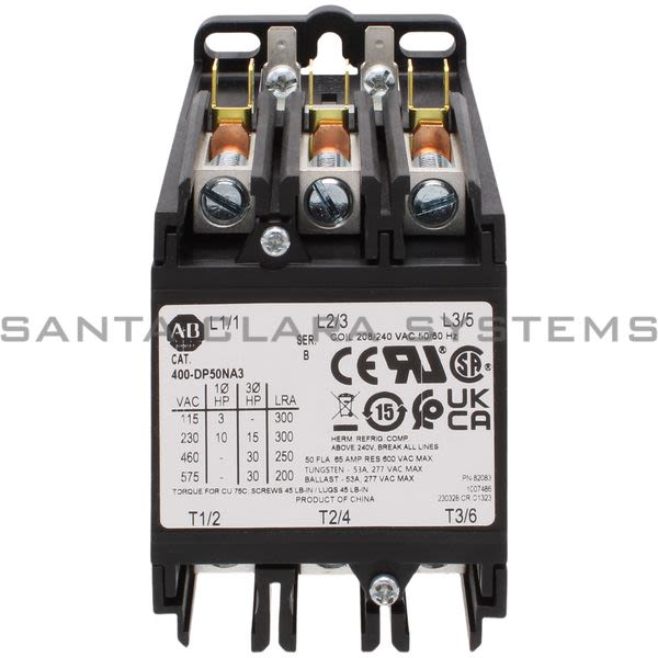 Allen Bradley 400-DP50NA3  Definite Purpose Contactor, 50A Product Image