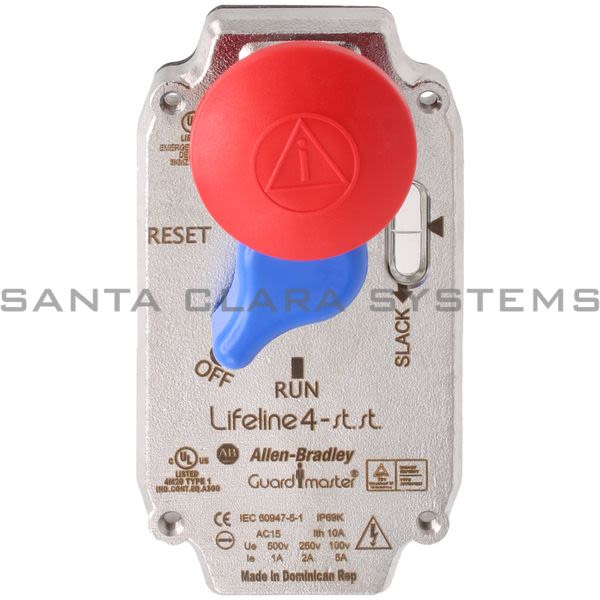 Allen Bradley 440E-A13203 Lifeline 4 Stainless Steel Replacement Cover with Blue Reset knob and E-Stop Button Product Image