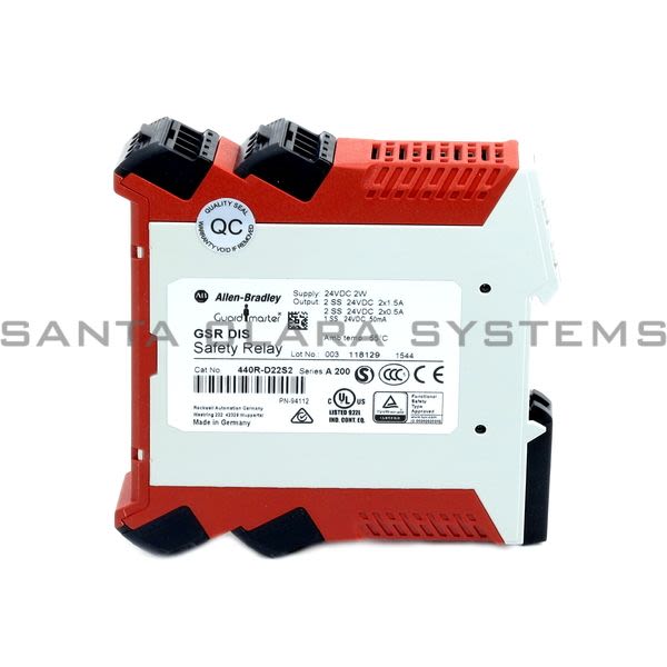 Allen Bradley 440R-D22S2 GuardMaster Dual Input SS Output Safety Relay Product Image