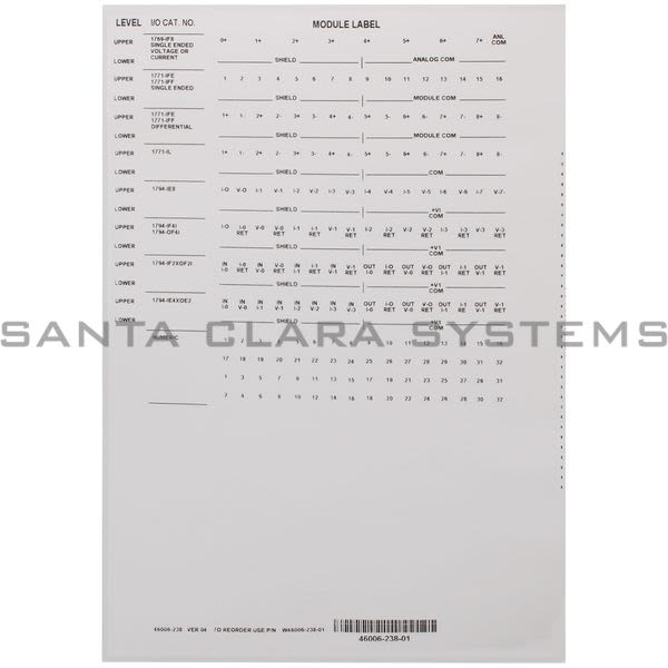 Allen Bradley 46006-192-01 Adhesive Label Card Product Image