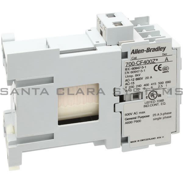700CF400ZA Allen Bradley Control Relay Santa Clara Systems