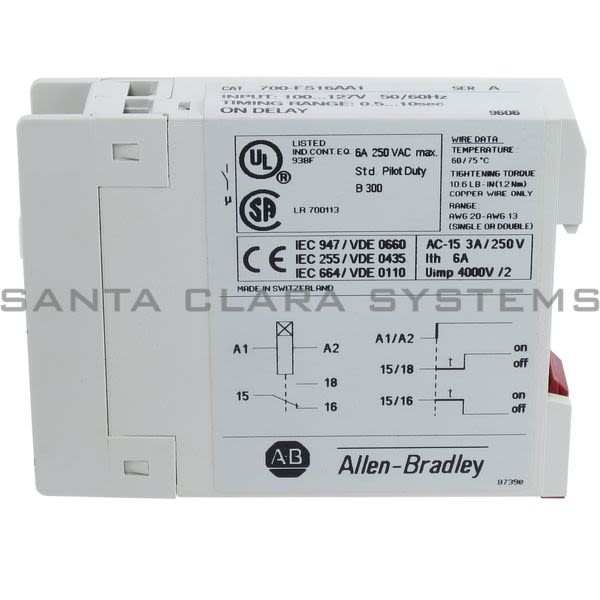 Allen Bradley 700-FS16AA1 On Delay 0.5S-10S 120V 50/60Hz Product Image