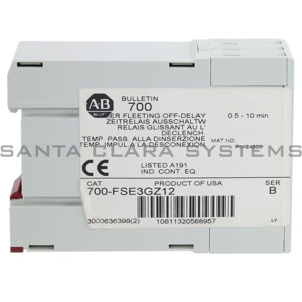 Allen Bradley 700-FSE3GZ12 General Purpose High Performance Timing Relay Product Image