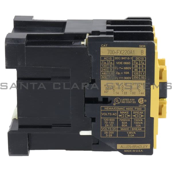 Allen Bradley 700-FX220A1 Type F Control Relay 110V-50Hz 120V-60Hz Product Image